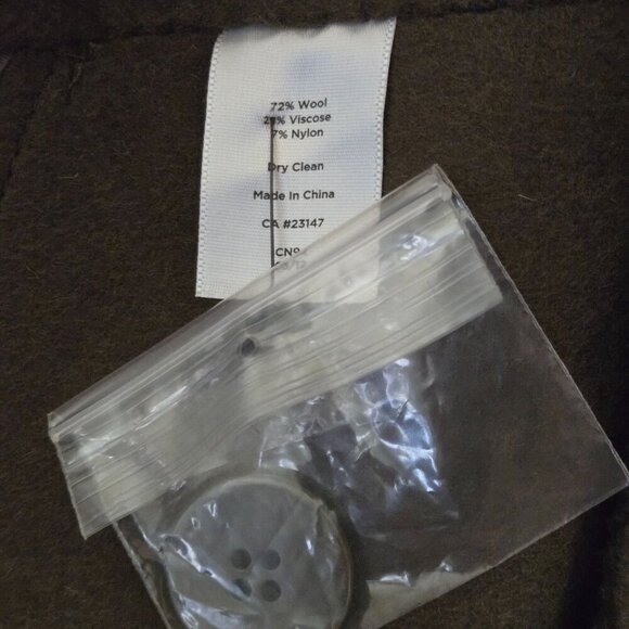 Talbots NWOT Army Green Felted Wool Blend 1 Button Blazer Size 16 - Picture 5 of 6